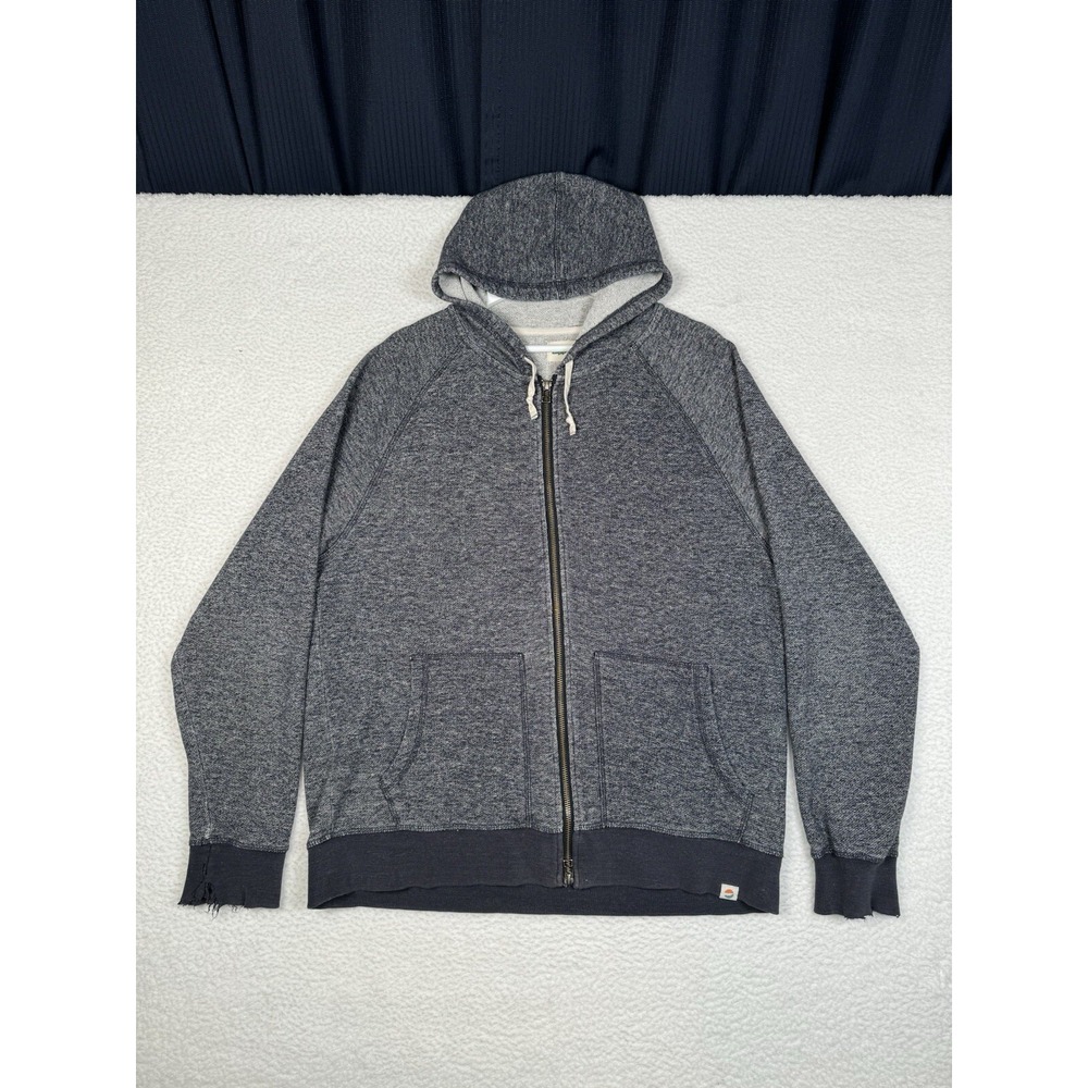 WELLEN Heathered Blue Zip Up Hoodie  Men's Large